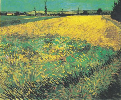 Tarweveld met heuvels van de Alpilles op de achtergrond door Vincent van Gogh